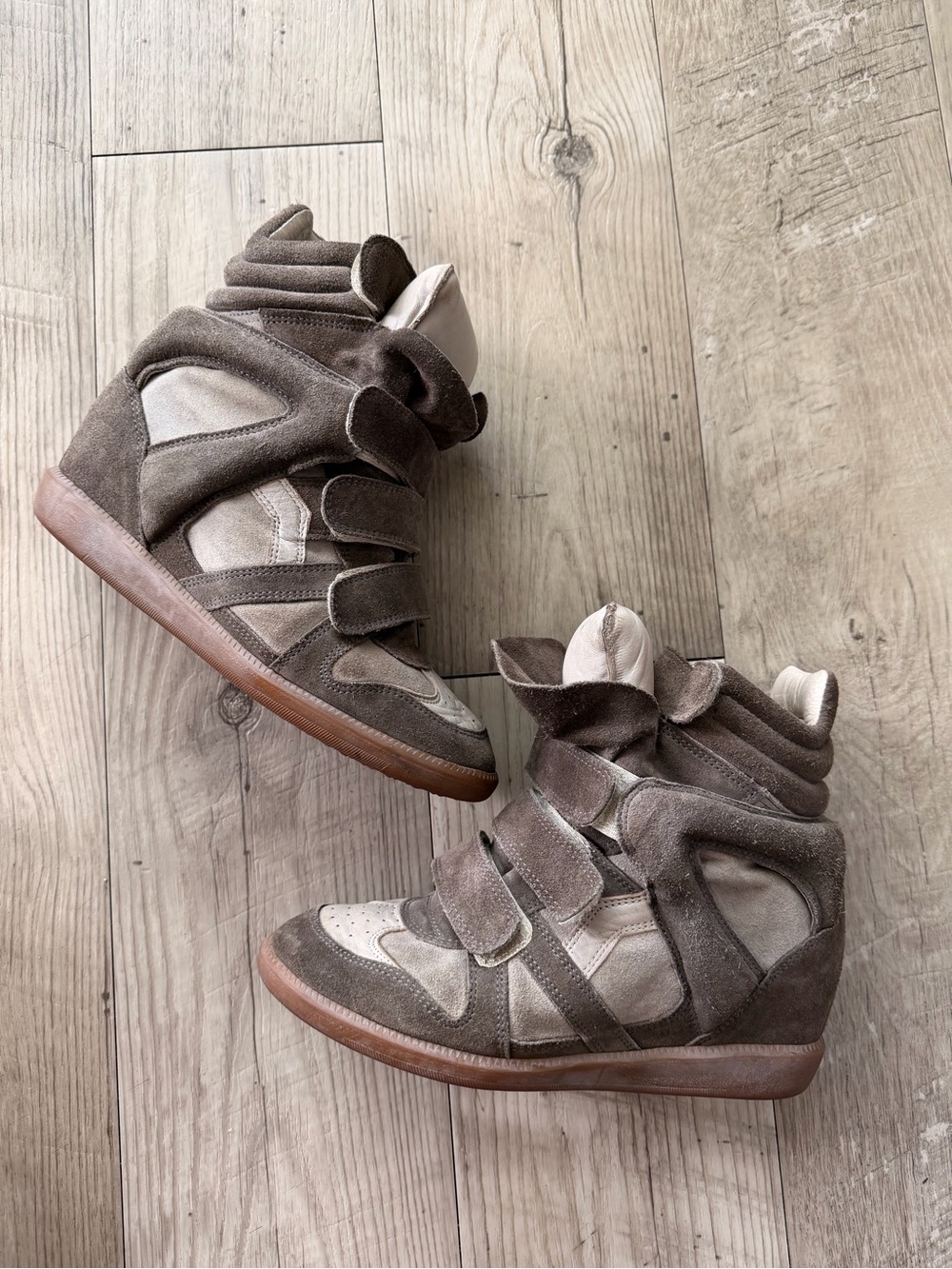 Authentic Isabel Marant wedge sneakers in grey/brown color - Picture 2 of 7